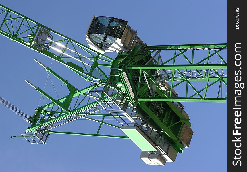 Detail of rotating section of crane. Detail of rotating section of crane