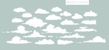 Set Of White Clouds Royalty Free Stock Photos