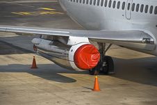Red Jet Engine Tarpaulin Cover Stock Photos Red Jet Engine Tarpaulin Cover Stock Photos