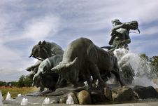 Bull Chariot Statue Stock Images