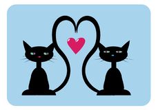 Two Black Cats In Love Stock Images Two Black Cats In Love Stock Images