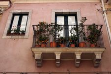 Sicilian Balcony Stock Photo