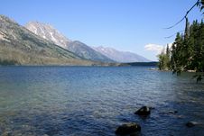 Rocky Mountains And The Lake Stock Image