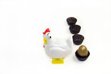 Hen And Golden Egg Stock Photography