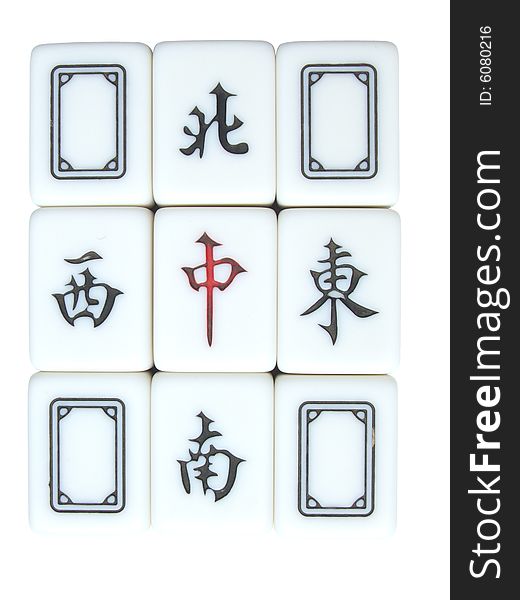 East, West, South, North and center in Chinese Mahjong