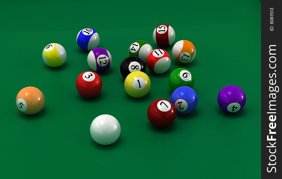 This is billiard balls. Usable for catalogue or sports journals.