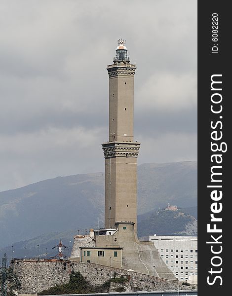 Ancient Genoa lighthouse (XVI cen.), Genoa, Italy.