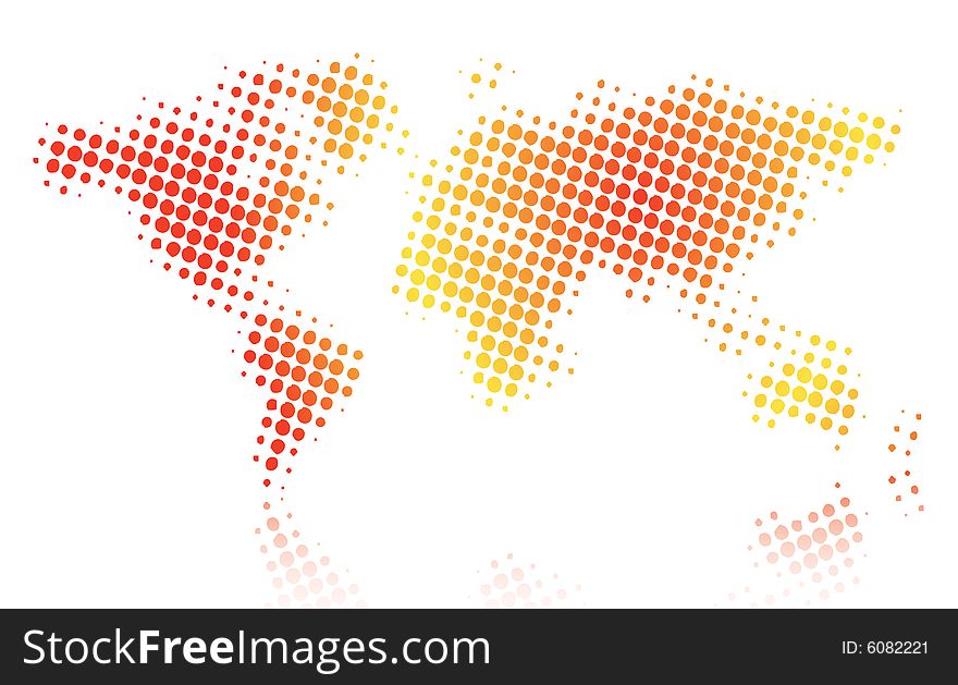 Vector illustration of world map. Vector illustration of world map