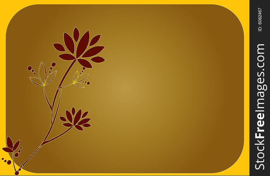 A flora in a golden background