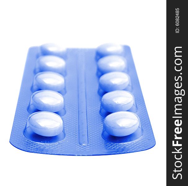 Blue pills (clipping path included)