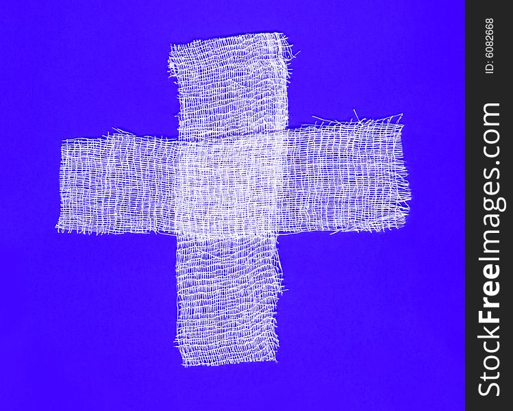 Two white bandages forming a cross