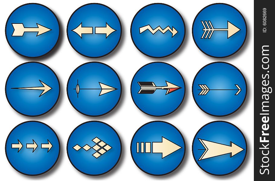 Blue buttons with white arrows