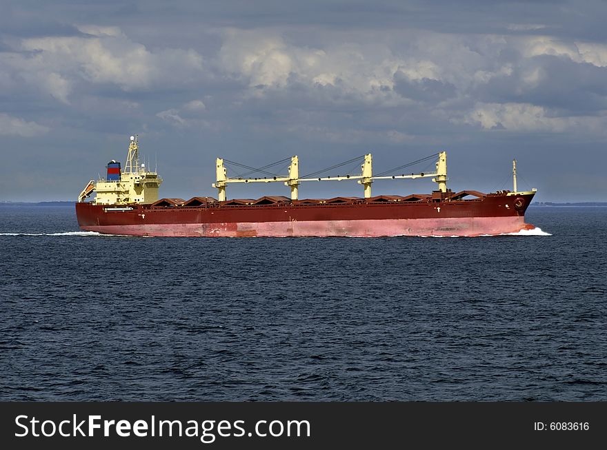 Cargo Ship under way in open water