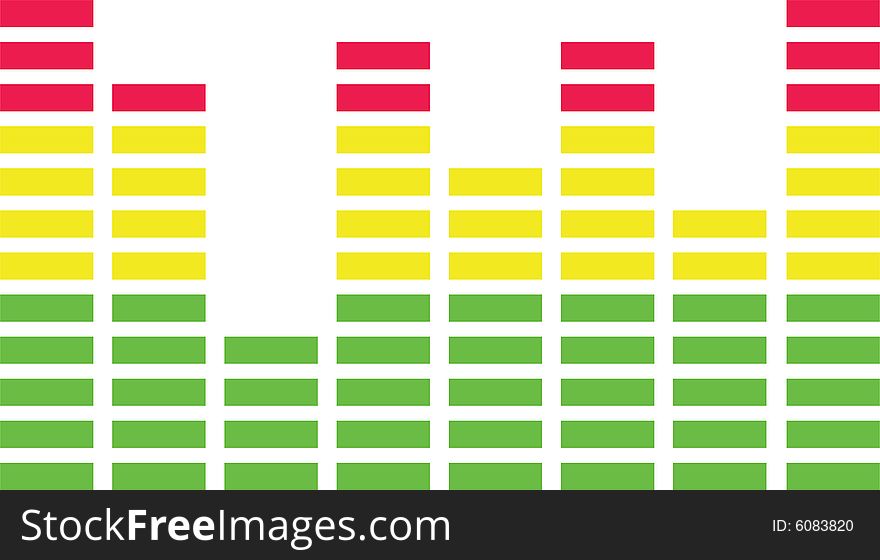 Equalizer - audio and sound controller, green, yellow, red