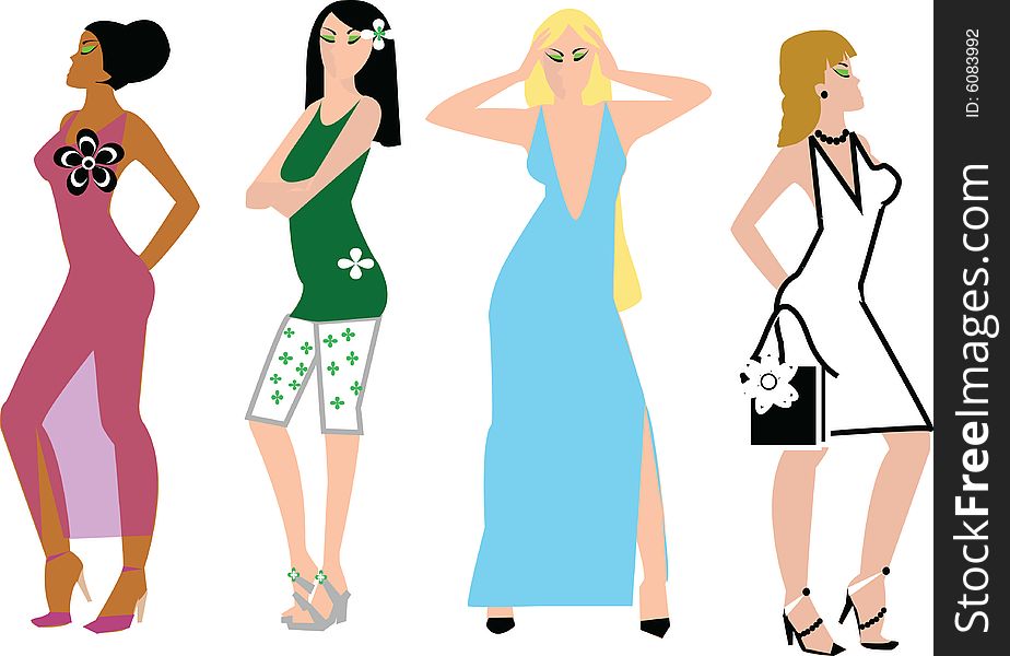 Vector fashion girls for your design