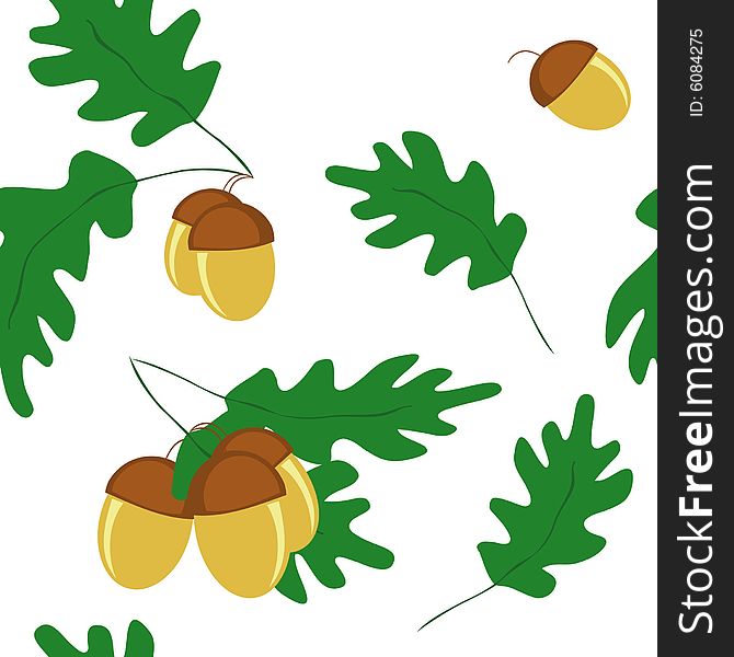 Seamless Pattern With Acorns