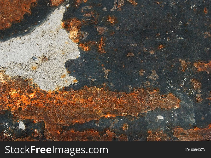 Old metal plate with spots of a rust. Old metal plate with spots of a rust.