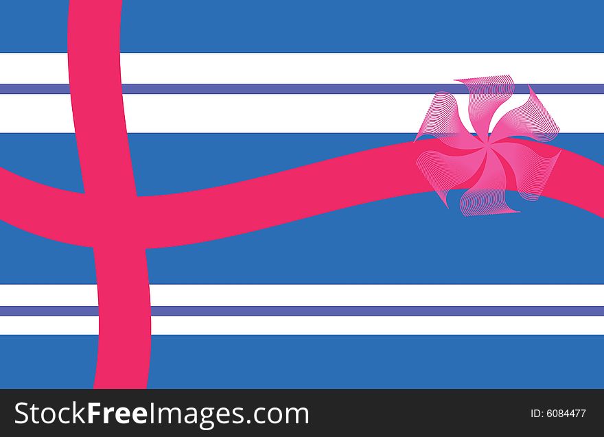 A Pink Ribbon and a Bow are Featured in an Abstract Illustration. A Pink Ribbon and a Bow are Featured in an Abstract Illustration.