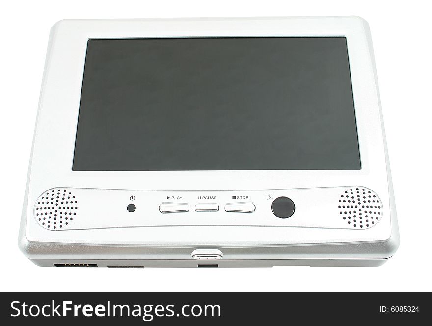 Dvd player on white background