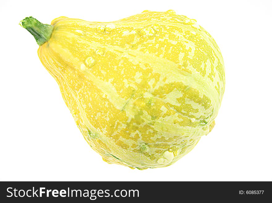 Yellow pumpkin on white background