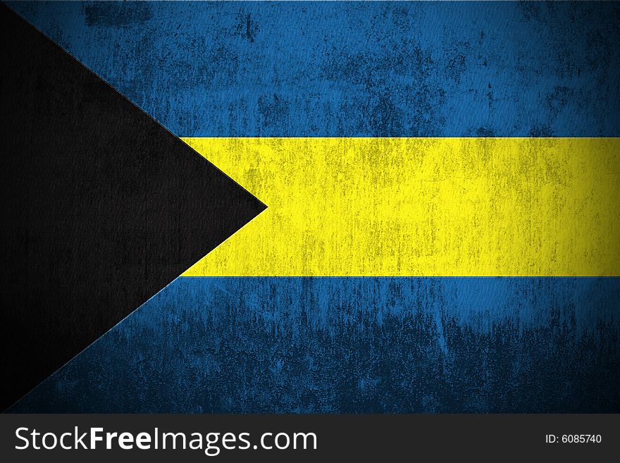 Weathered Flag Of The Bahamas, fabric textured. Weathered Flag Of The Bahamas, fabric textured