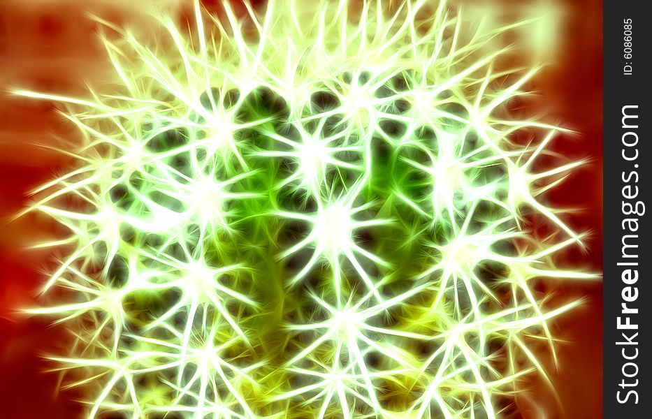 Fantasy green fractal cactus llustration. Fantasy green fractal cactus llustration