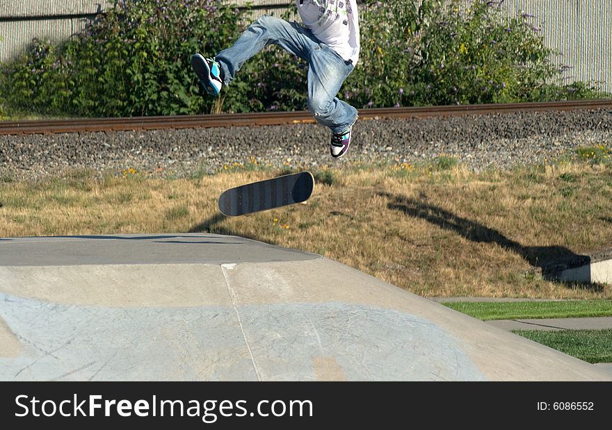 Young Male Skateboarder Doing Tricks v1