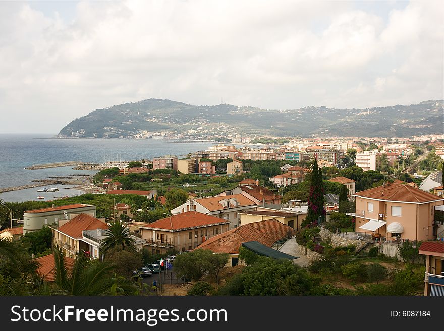 Blue sea in the in Liguria, Italy. Blue sea in the in Liguria, Italy