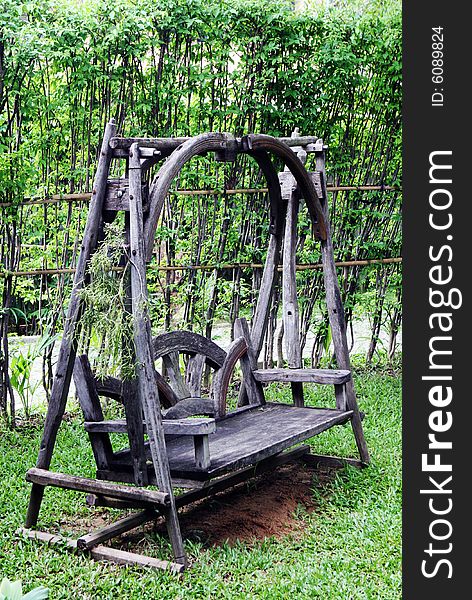 Wooden garden chair.