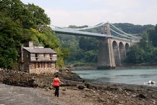 Menai Suspension Bridge Stock Image Menai Suspension Bridge Stock Image