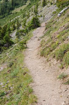 Hiking Trail In Rocky Mountains Stock Images Hiking Trail In Rocky Mountains Stock Images