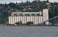 Grain Silos At Elliott Bay Washington Royalty Free Stock Image Grain Silos At Elliott Bay Washington Royalty Free Stock Image