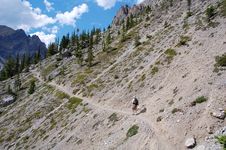 Hiking In Rocky Mountains Royalty Free Stock Photography Hiking In Rocky Mountains Royalty Free Stock Photography