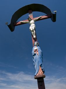 Cross And Madonna Royalty Free Stock Photo Cross And Madonna Royalty Free Stock Photo