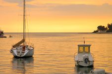 Boats At Sunset Stock Image Boats At Sunset Stock Image