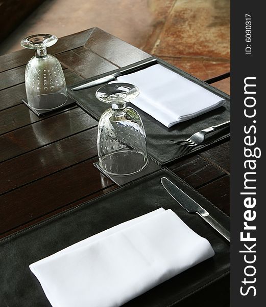 Close-up of an elegant table setting - home interiors.