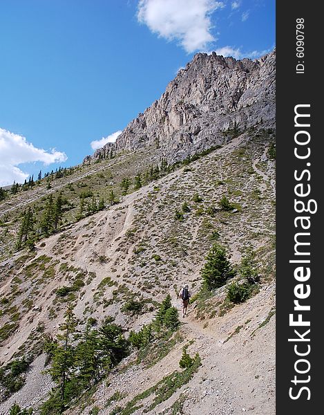 Hiking Trail In Rocky Mountains