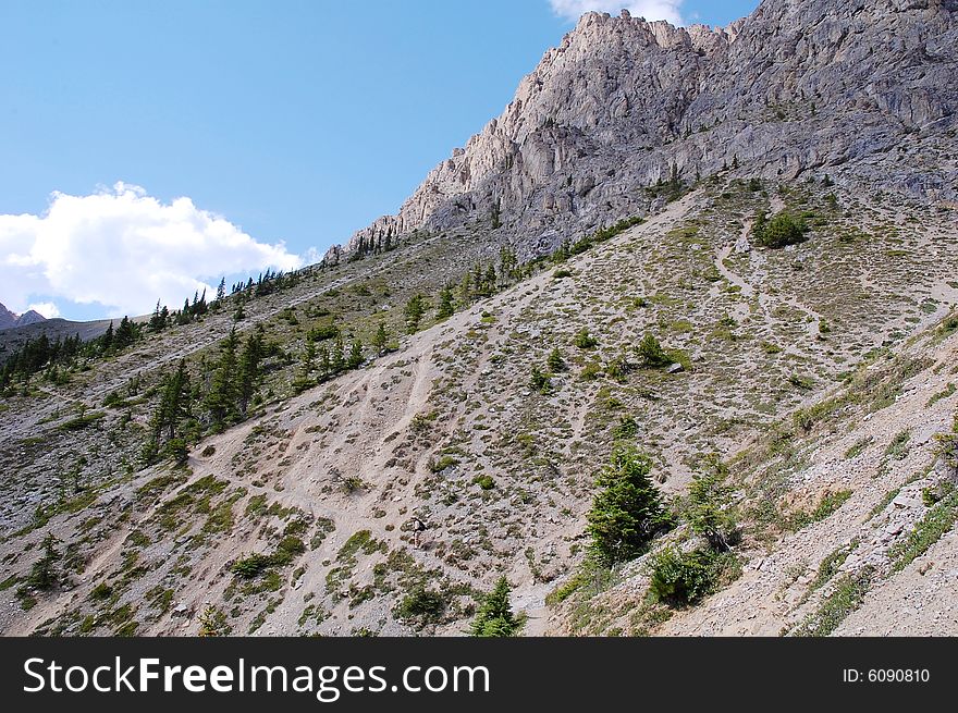 Steep hiking trail