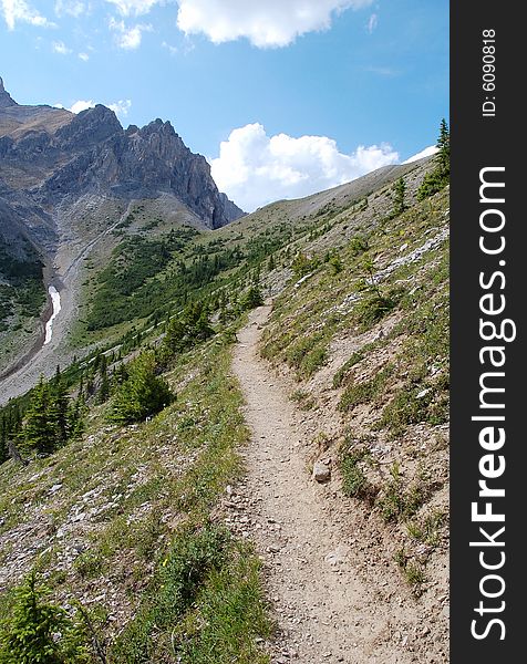 Hiking Trail In Rocky Mountains