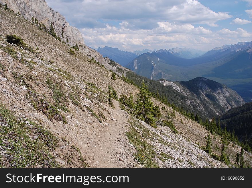 Hiking Trail In Rocky Mountains