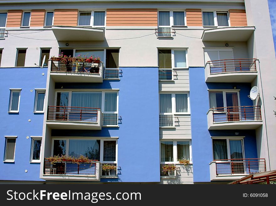 Modern neighborhood on a sunny day. Modern neighborhood on a sunny day