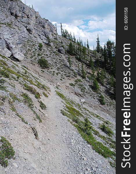 Cory pass hiking trail in banff national park, alberta, canada. Cory pass hiking trail in banff national park, alberta, canada