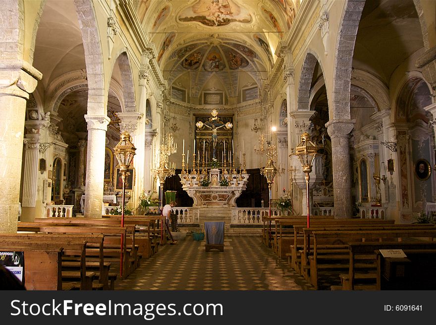 This is the interior of Liguria church. This is the interior of Liguria church