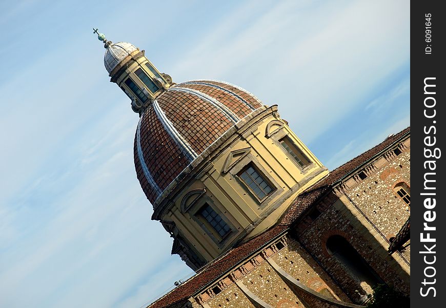 Glimpse of Cestello church in Florence with the dome. Glimpse of Cestello church in Florence with the dome