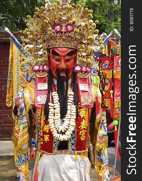 Street procession ritual during use in temple props. Street procession ritual during use in temple props