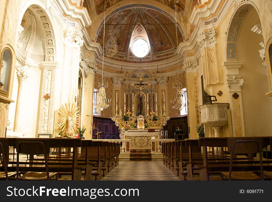 A view of the interior of a beautiful church