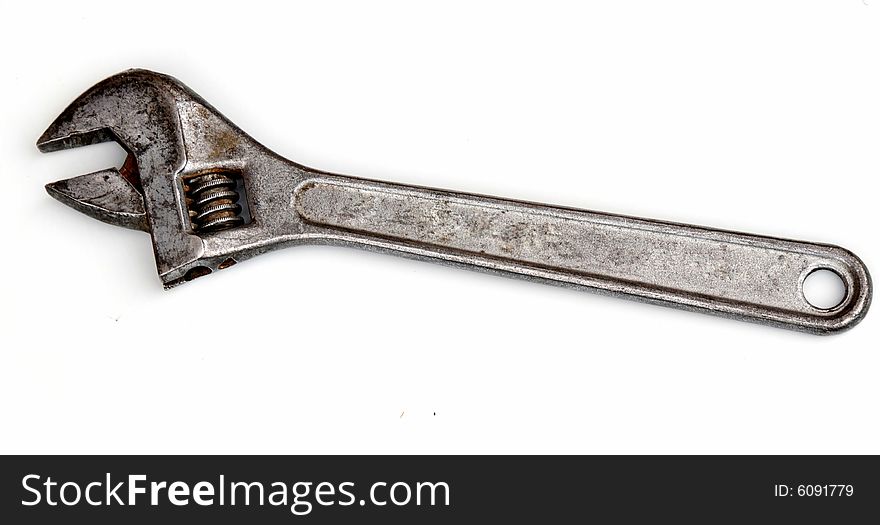 Shot of an adjustable spanner isolated on white