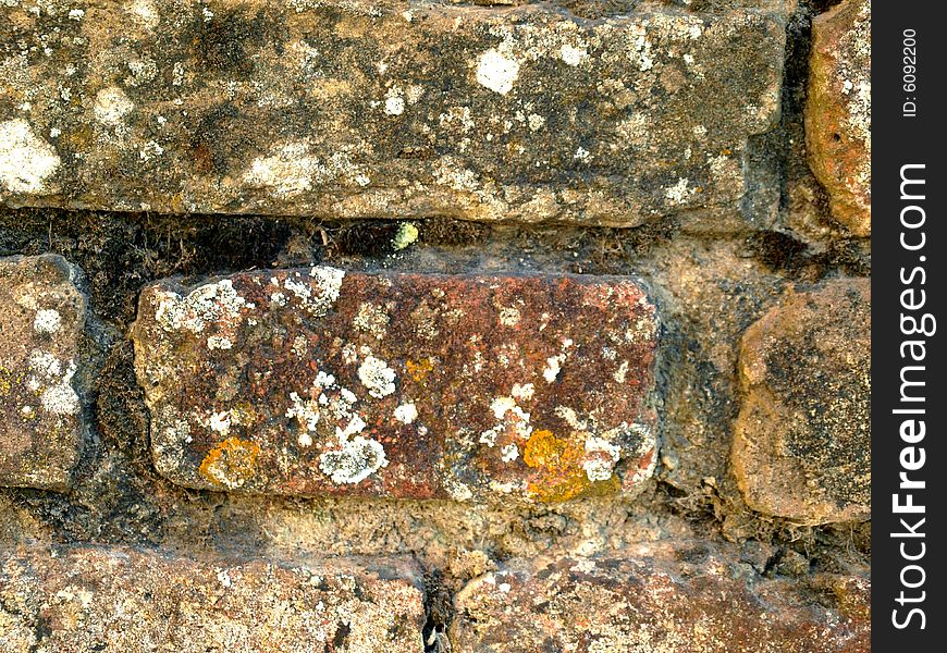 An image of an ancient wall of bricks. An image of an ancient wall of bricks