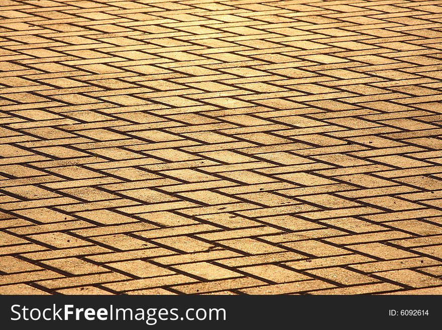 Textured tile and sunny street. Textured tile and sunny street