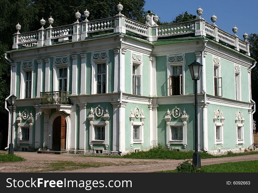 Pavilion the Italian small house in ancient manor Sheremetev Kuskovo's column in Moscow. Pavilion the Italian small house in ancient manor Sheremetev Kuskovo's column in Moscow